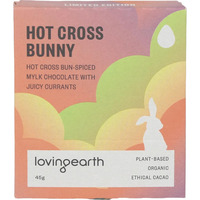 LOVING EARTH Hot Cross Bunny Hot Cross Bun-Spiced Mylk Chocolate 45g