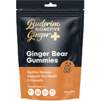 Buderim Ginger+ BioActive Ginger Plus Hit Gummie Bears 150g Pouch
