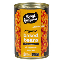 Honest to Goodness Organic Baked Beans in Tomato Sauce 400g