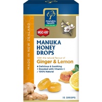 Manuka Health Manuka Honey Drops Ginger and Lemon Flavour 65g
