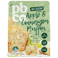 PBCo Apple Cinnamon Muffin Mix No Sugar Added 340g