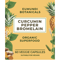 Eumundi Botanicals Organic Curcumin Pepper Bromelain 60 Capsules