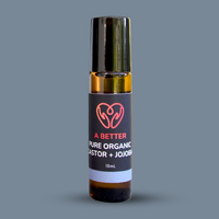 Pure Organic Castor Oil and Jojoba Roll-On 10mL - Amber Glass Bottle Stainless Steel Roller