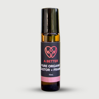 Pure Organic Castor Oil and Frankincense Roll-On 10mL - Amber Glass Bottle Stainless Steel Roller