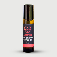 Pure Organic Castor Oil Roll-On 10mL - Amber Glass Bottle Stainless Steel Roller