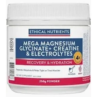Ethical Nutrients Mega Magnesium Glycinate, Creatine & Electrolytes 250g