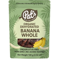 Pat's Organic Dehydrated Banana Whole 100g