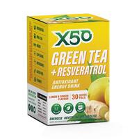 x50 Green Tea & Resveratrol - Lemon & Ginger 30s