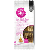 Eat Rite. Wholegrain Brown Rice Sea Salt & Apple Cider Vinegar Crackers 100g