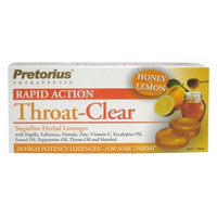 Pretorius Throat Clear Herbal Lozenges Honey & Lemon